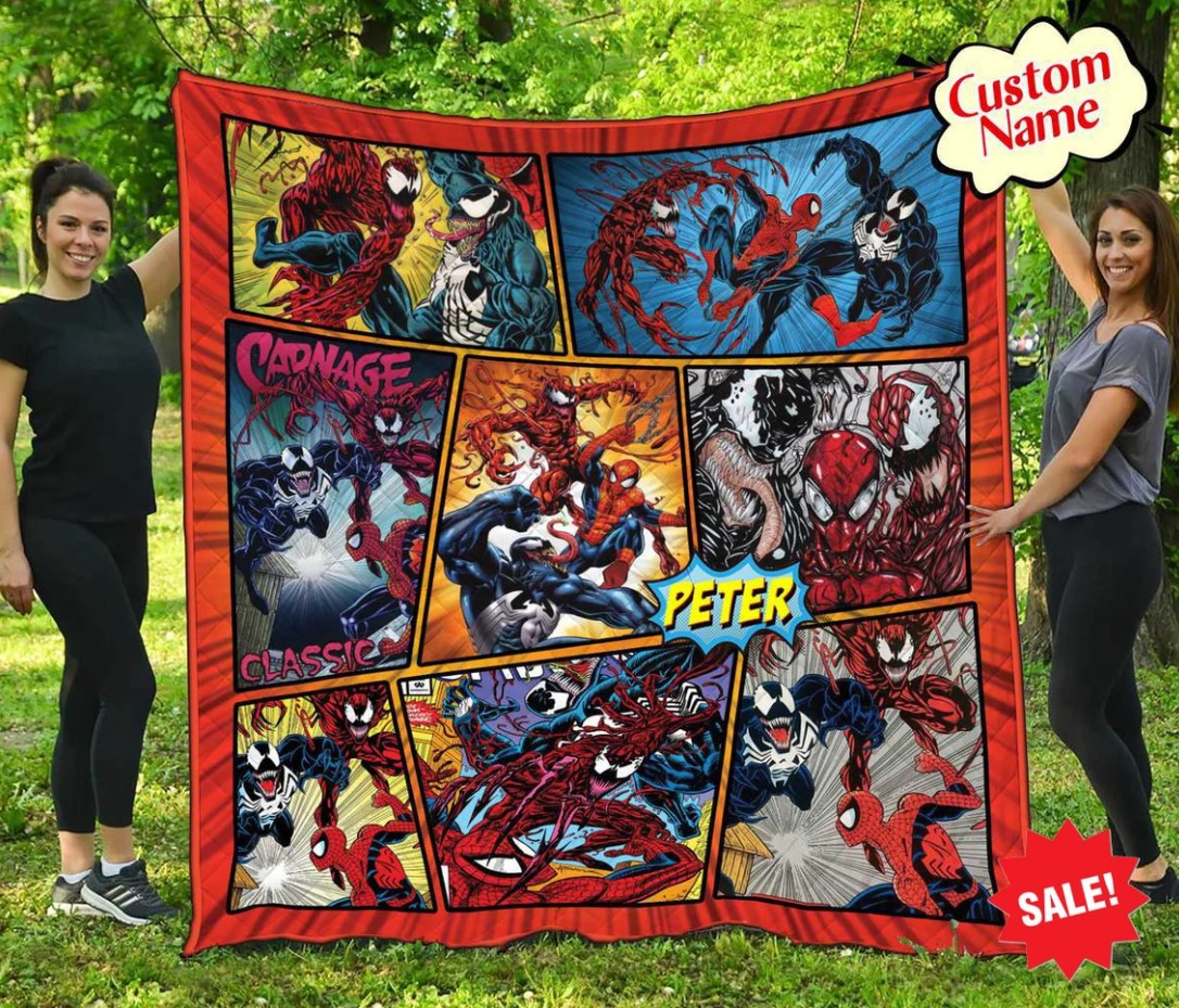 Personalized Venom Spider-man Carnage Comicblanket Spiderman Venom Birthday Party Venom Vs Carnage Fan Gifts Superheroes Birthday Gift